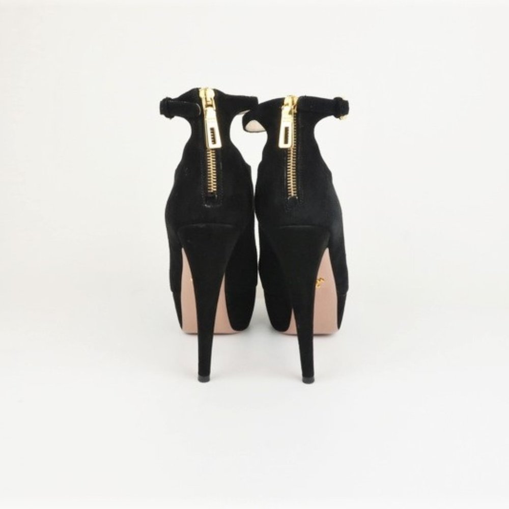 Prada Peep Toe Platform Ankle Bootie Heel - Picture 6 of 8